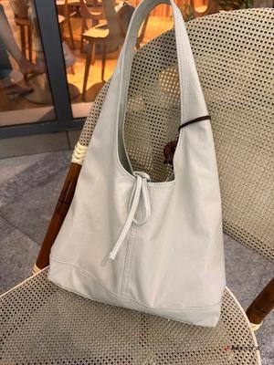 Korean Bow Strap Solid Color Niche Design Portable Underarm Bag Fashionable Versatile Lazy Style Texture Tote Bag