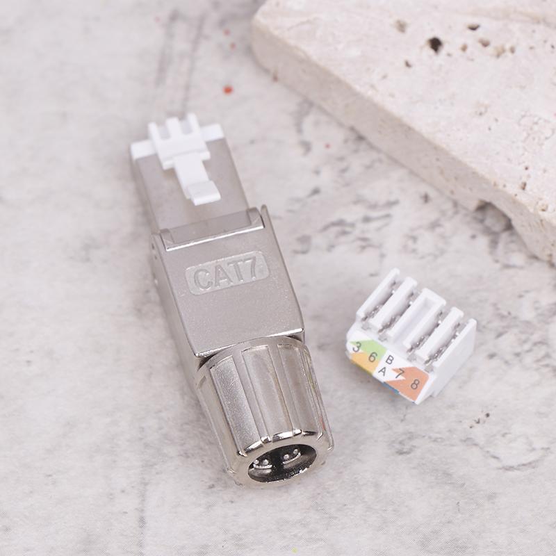 1Pc Rj45 Cat7 Connectors Tool-Free Reusable Shielded Ethernet Termination Field Modular Plugs 2000Mhz 40Gbps Lan Cable 22-26Awg