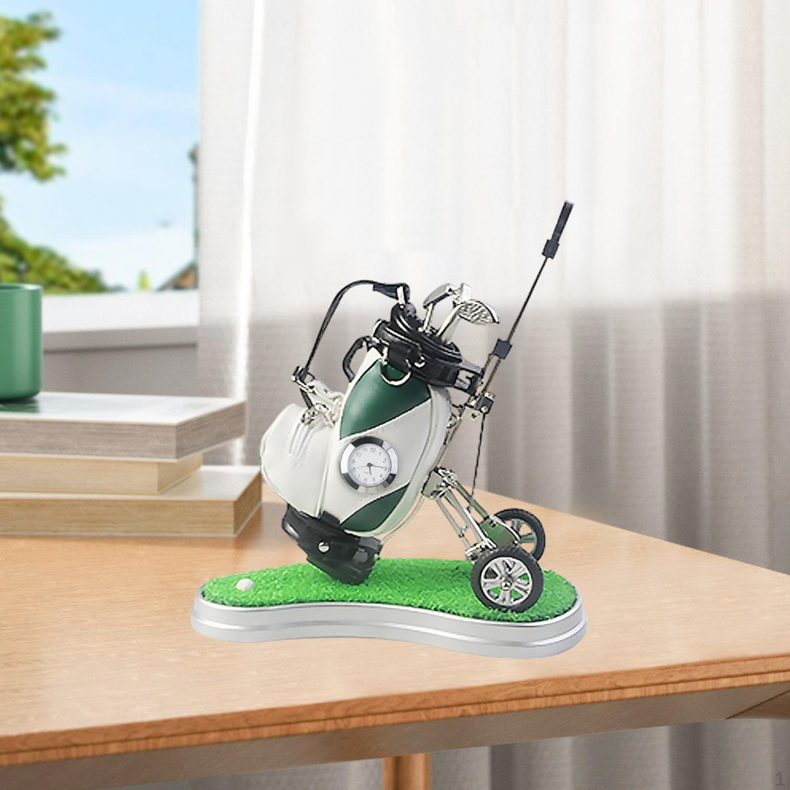 

Мини-сумка для гольфа, держатель для ручек, украшение стола, книжная полка, дисплей, дизайн часов для бойфренда Green White