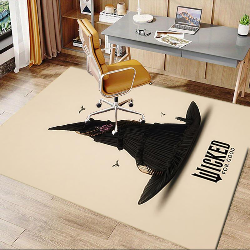 Hat, Wizard Pattern Polyester Office Carpet Chair Mats, Home Decor Dormitory Floor Protector with An