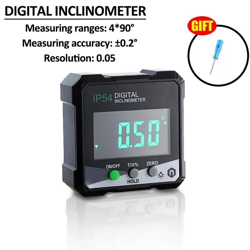 

4*90° Digital Inclinometer Angle Protractor Backlight Protractor IP54 Slope Meter Single-side Magnetic Electronic Goniometer зелёный