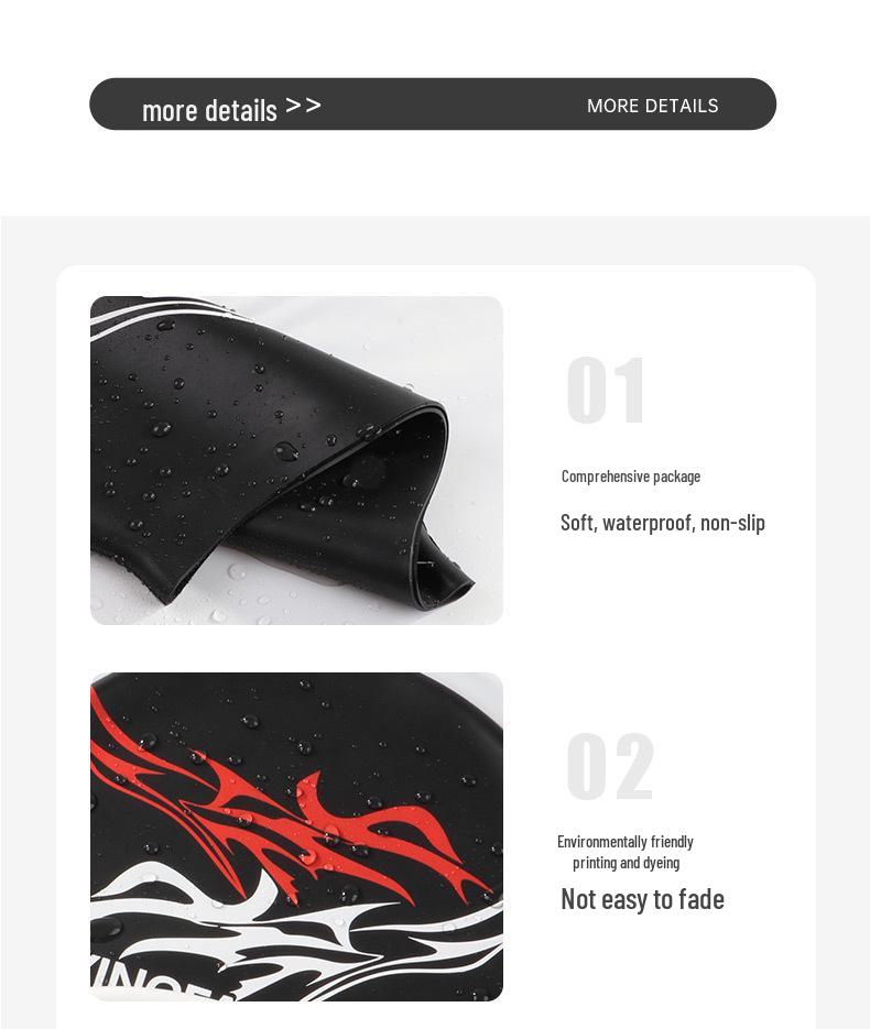 Yingfa Waterproof Silicone Swim Cap for Women and Men – Elastic, Comfortable, Non-Constricting, Hair Protection