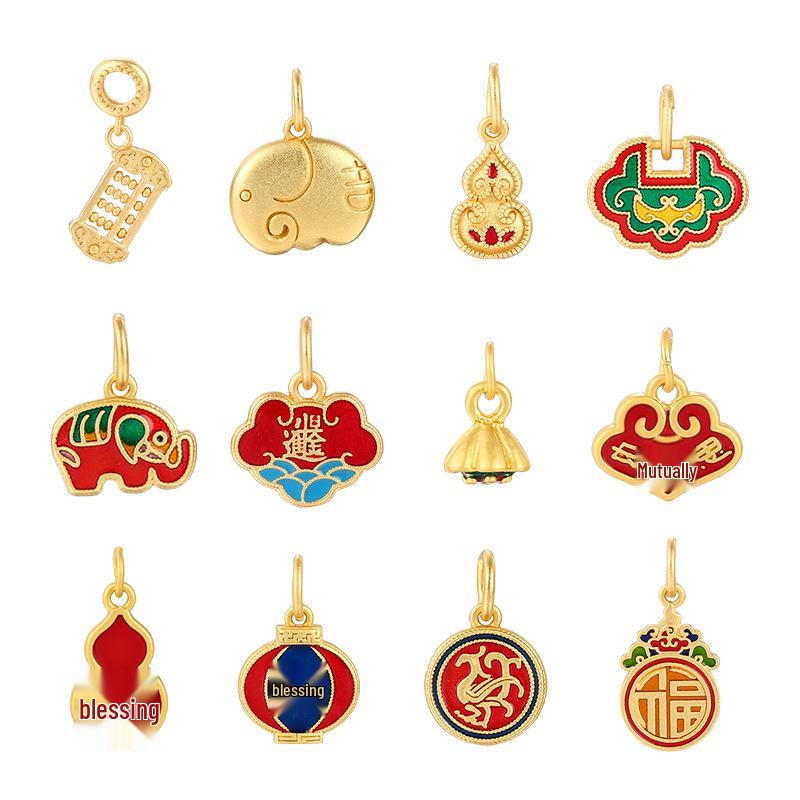 Ancient Gold Sand Cloisonné Beads for DIY Jewelry: Small Drop Pendant Necklace & Bracelet Accessories