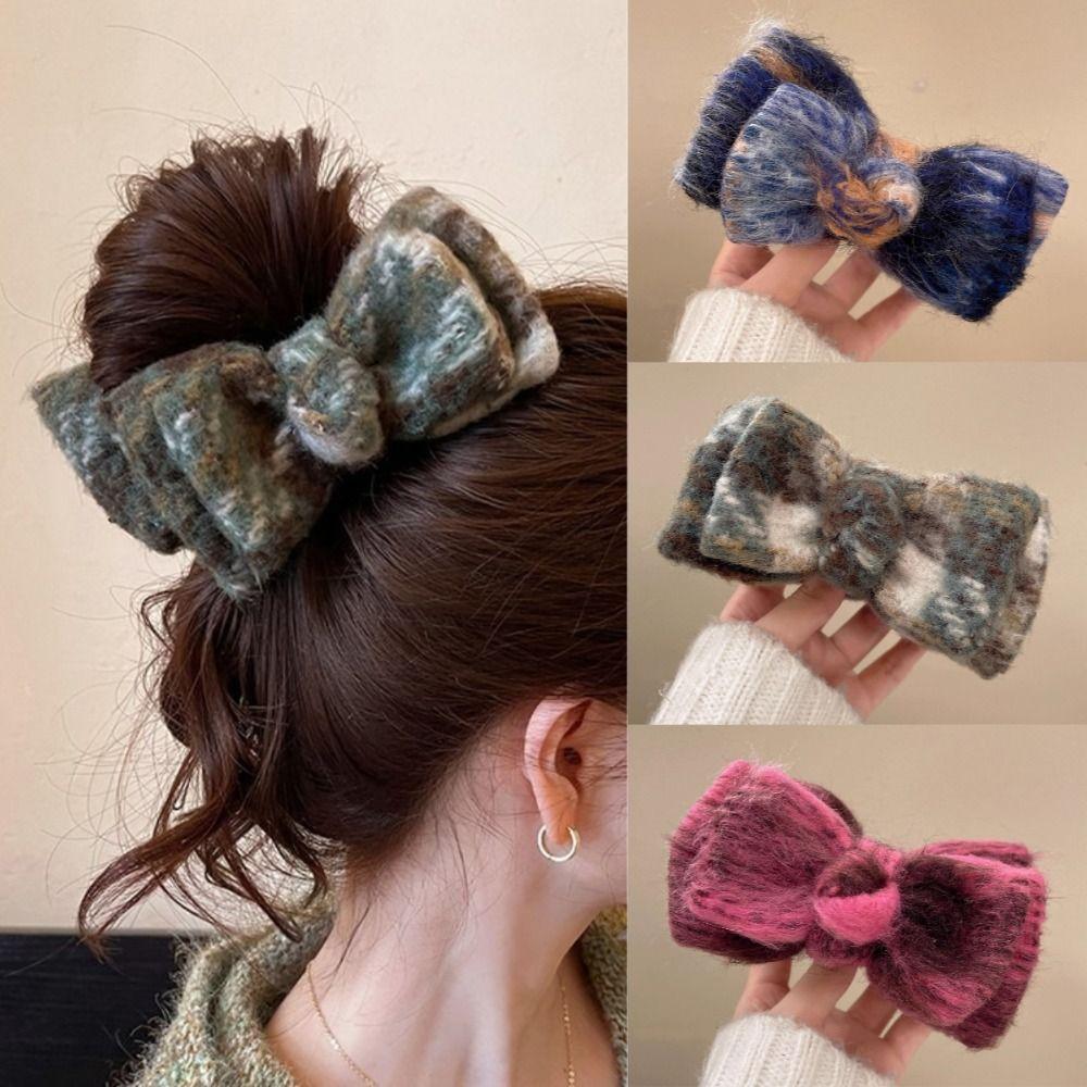 Elegant Bowknot Hair Claws Korean Style Bow Claw Clip Durable Lady Shark Clip Daily Wear