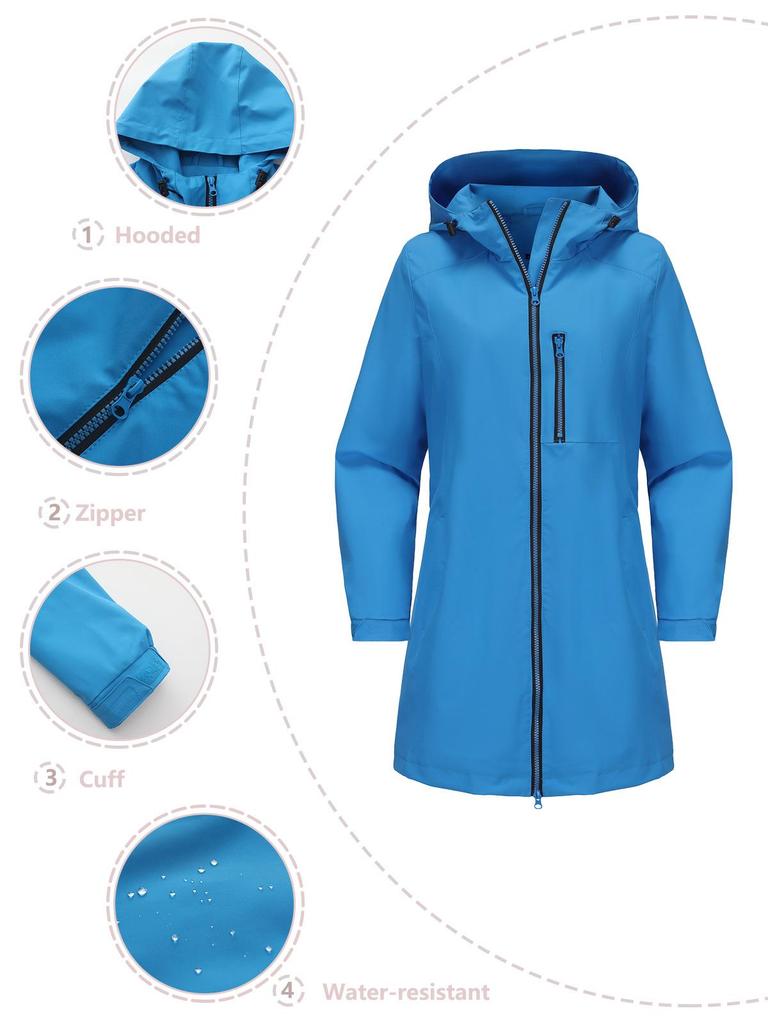 Women's Water-Repellent Windbreaker: Hooded, Long Sleeve, Loose Fit, Perfect for Spring & Autumn Outdoor Sports.