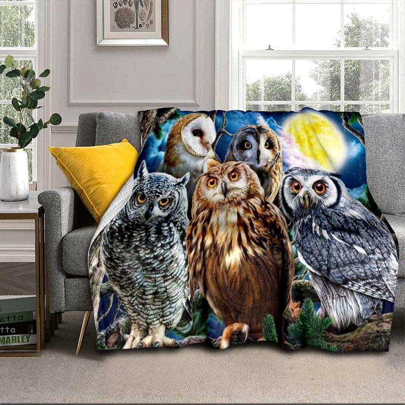Night Owls In The Moonlight Blanket Flannel Blanket Throw Blanket Sofa Cover Blanket Soft Premium Blanket Picnic Blanket Tv Blanket Gifts