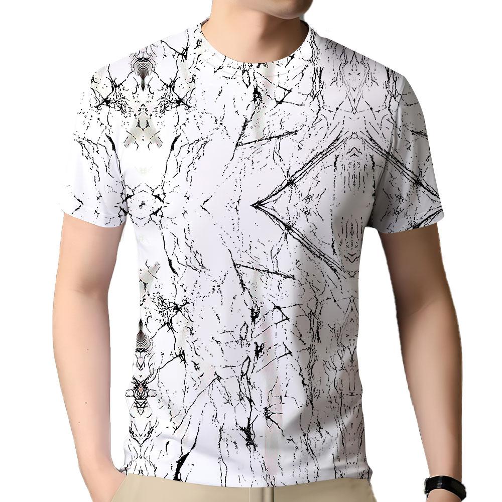 Men's T-Shirt 3d Tie Dye Print Tee Vintage O Neck Short Sleeve Casual Tops Streetwear Extra Large T-Shirt Fashion Men Clothing