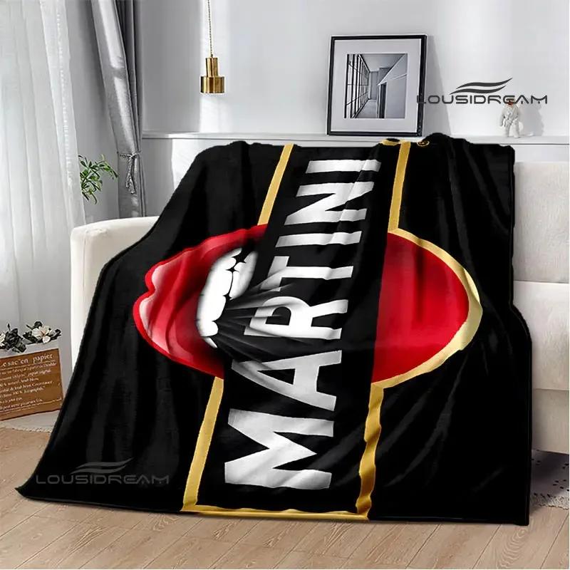 Martini Logo Printing Blanket Warm Blankets Flannel Soft and Comfortable Home Travel Blanket Blankets for Beds Birthday Gift
