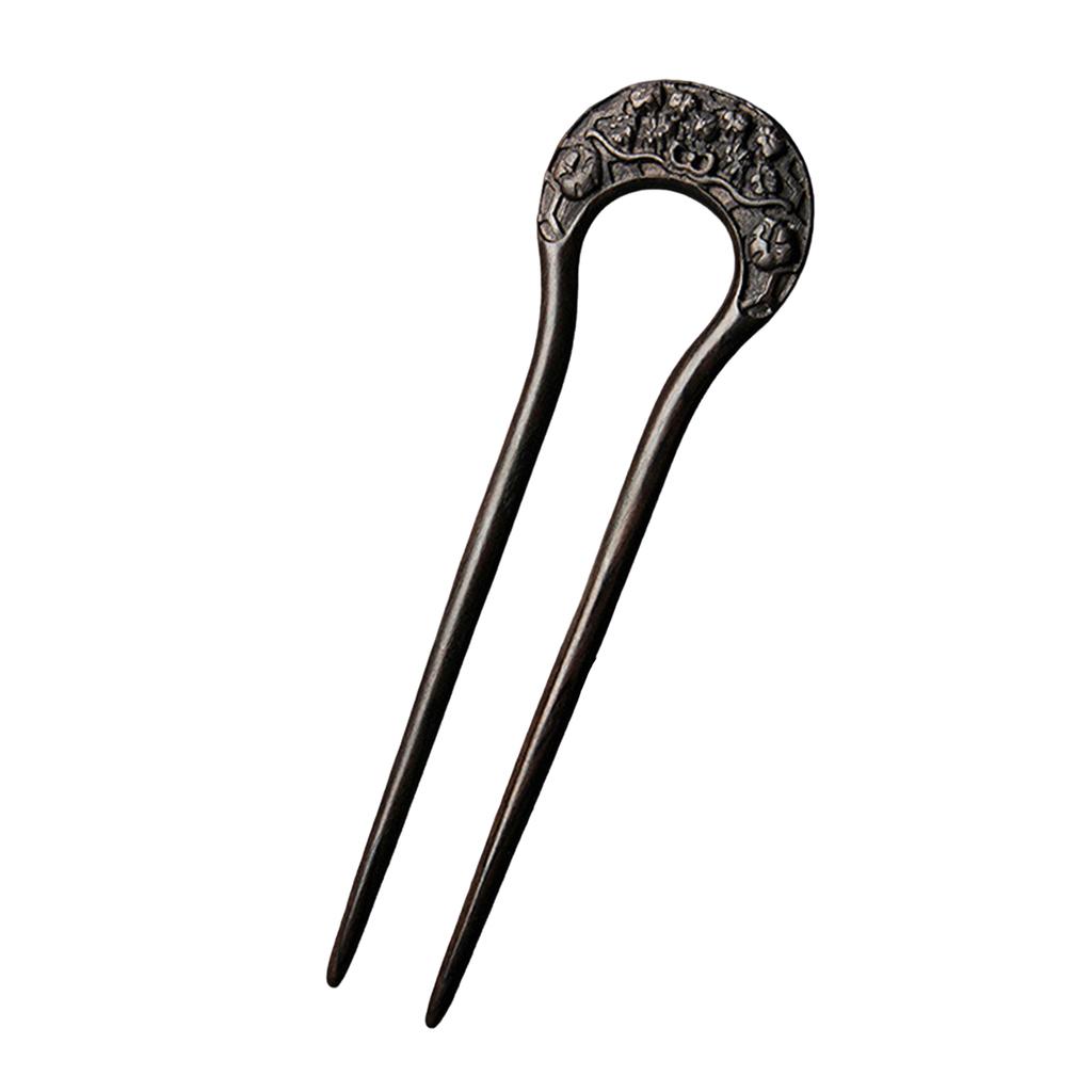 Chinese Style U shaped Hairpin Handmade French Hairpin Two Prong Hair Clip for Chinese Hanfu Cosplay Costume