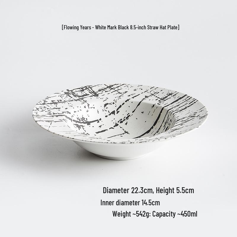 Yunhe Nordic Light Luxury Straw Hat High-End Plate – Ideal for Pasta, Salad, Western Dishes