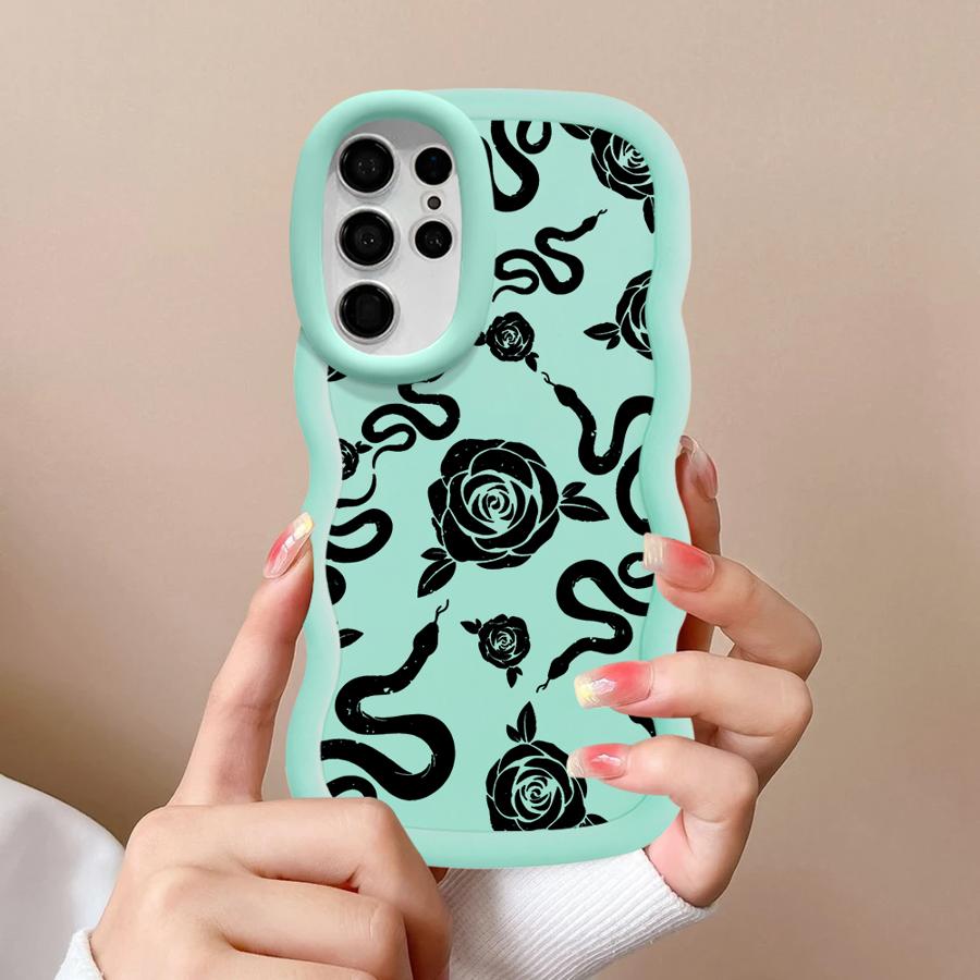 

Простой черный цветок, мягкий чехол для телефона для Samsung Galaxy A26 S22 Ultra S24 A25 S21 S23 Plus S20 FE S25 A54 A24 A55 A35 A36 Galaxy S24 FE