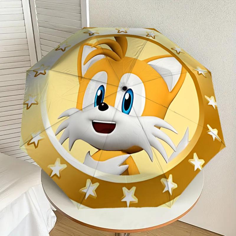 

1PC Tails, Sonic Automatic Folding Umbrella | Vibrant Motif & Compact Design for Everyone, On-the-Go Essential - Gift-Worthy Style yy250930024