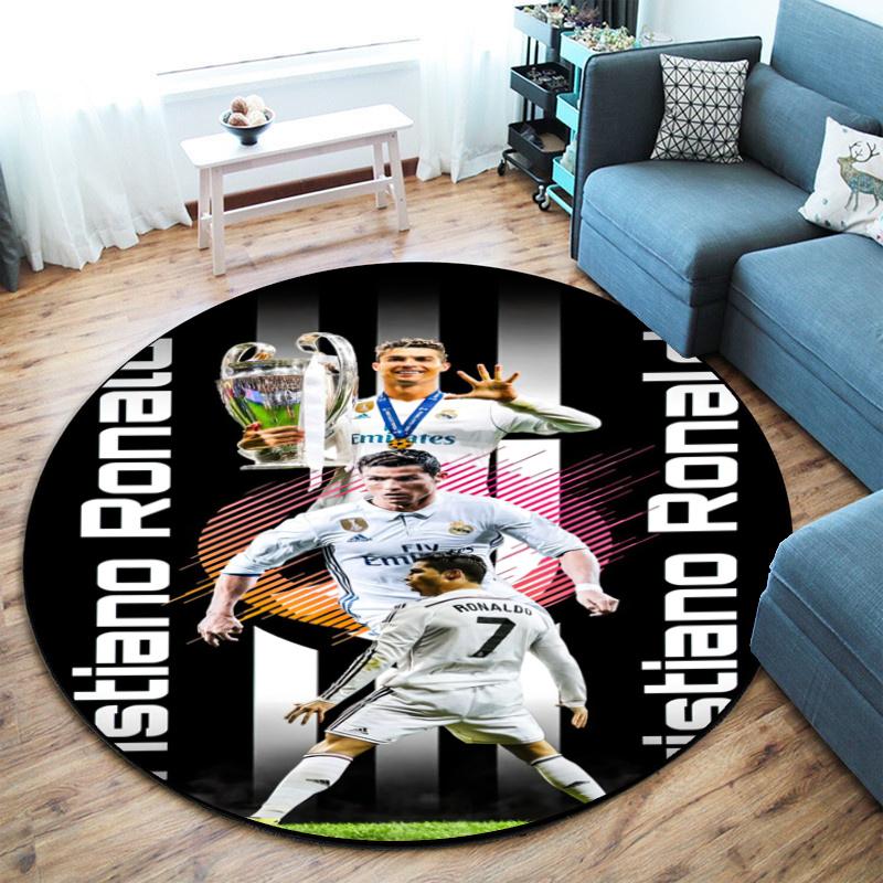 Former FC Barcelona player Cristiano Ronaldo plays for Al-Nassr FC round rug Home Soft Decorative Anti slip Table and Chair Carpet H18