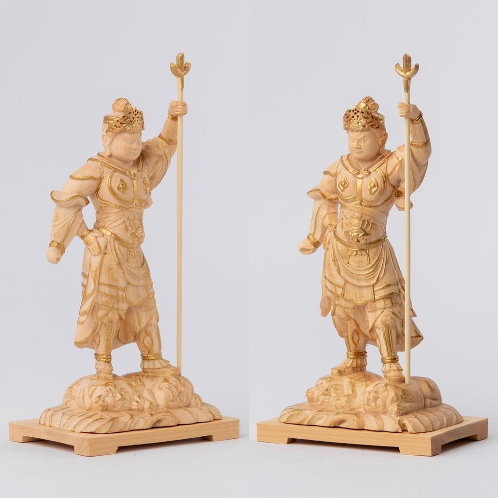 Tiny Doroashi 11cm Buddha Wood Buddha Statue Kenshin Tamonten Doroashi Bishamonten Buddha, Bishamonten, (wood Boxwood) - Statue, Figure, Carving,