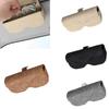 Suede Leather Sun Visor Glasses Case Stable Sunglasses Case Portable Car Glasses Bag  Car  Interior