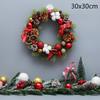 Christmas Theme Plastic Colorful Ball Rattan Wreath Front Door Ornament Christmas Xmas Scene Layout Decoration Wreath Home Decor