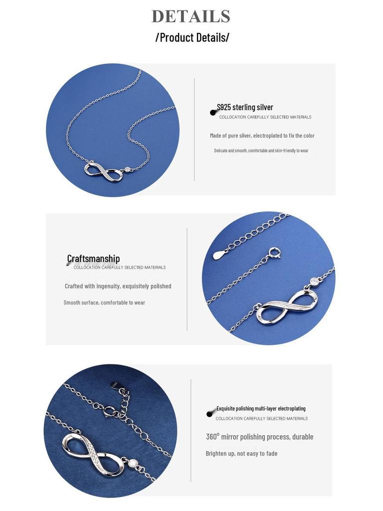 Narukawa 925 Sterling Silver Necklace: European and American Style, Fashionable, Versatile, High-End Design