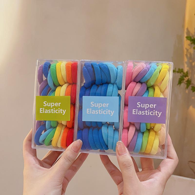 Korean Style Colorful Gradient High Elasticity Hair Ties for Girls' Ponytails