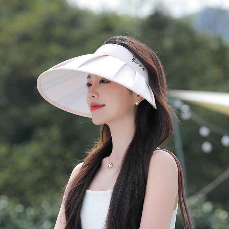 Summer Ice Silk Pleated Large Brim Empty Top Hat Fashionable Versatile Sun Protection Sun Hat Children UV Protection Sun Hat