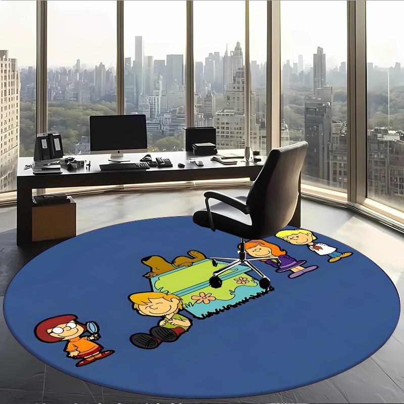 Scooby (19) Round Office Rug Decorative Floor Rug for Office Bedroom Living Room and Home Space