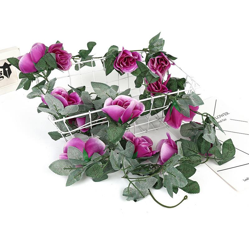 Seidenrosen-Ranken-Dekoration mit Kristallen für Hochzeiten und als Wandkunst für Zuhause