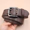 Herren Retro Doppelnaht Echtleder Gürtel - Vielseitig, Langlebiges Rindsleder für Jeans