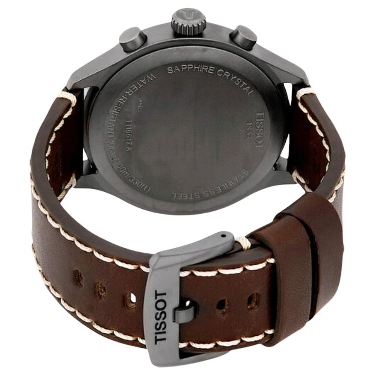Tissot Soko Kollektion Quarzwerk Herrenuhren Uhr 45mm Blaues Zifferblatt Edelstahlgehäuse Lederarmband T116.617.36.047.00