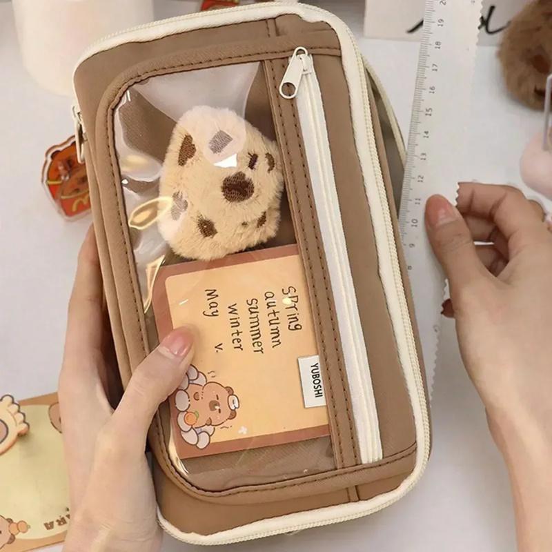 Capybara Studenten Bleistifttasche Hohes Aussehen Große Kapazität Mehrschichtig Schreibwarentasche Studenten Federtasche mit Aufkleber für Mädchen