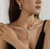 Elegant Rhinestone Zirconia Necklace & Jewelry Set for Bridal & Evening Wear