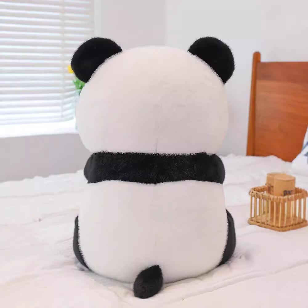 Cute Simulated Giant Panda Doll Plush Toy Holding Milk Tea Cup Doll Children's Birthday Gift for Girlfriend
