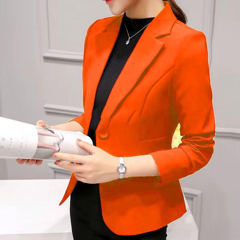 Women's Blazer Red Long Sleeve Blazers Pockets Jackets Coat Slim Office Lady Jacket Female Tops Suit Blazer Femme Jackets