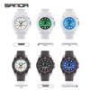 Sanda 6078 Dual Calendar Student Watch with Transparent Strap - Waterproof & Luminous
