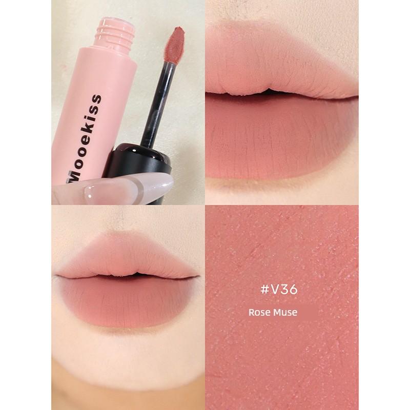 New Color Listing! Mooekiss Mukoshi Lip Mud Matte Finish Lip Lacquer No Stain on Cup V27 V29 V25