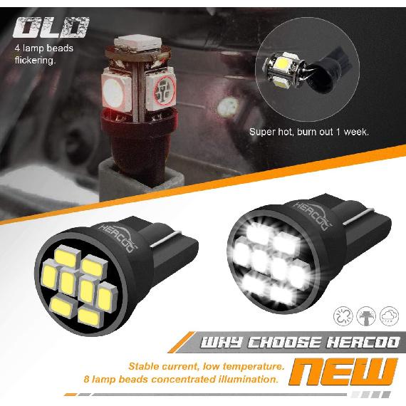 HERCOO LED License Plate Light Lamp Lens White Bulbs Black Truck Rear Housing Compatible With 2005-2015 Tacoma 2002-2013 Tundra Pickup Truck Rear