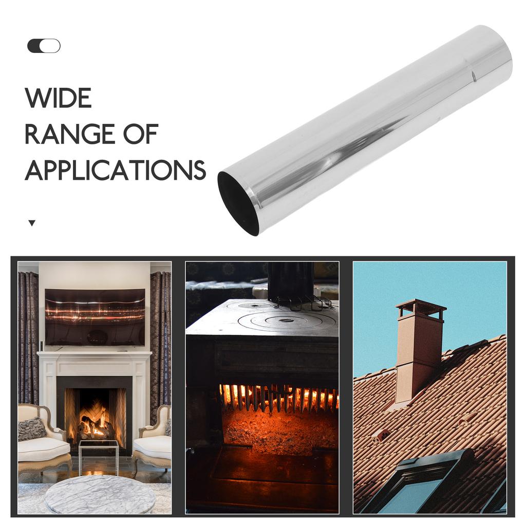 Tubo de Chimenea para Estufa de Leña de Acero Inoxidable Limpieza Fácil Conexión Hermética Sistema de Ventilación Exterior Chimenea de Acero Inoxidable para Estufa de Leña