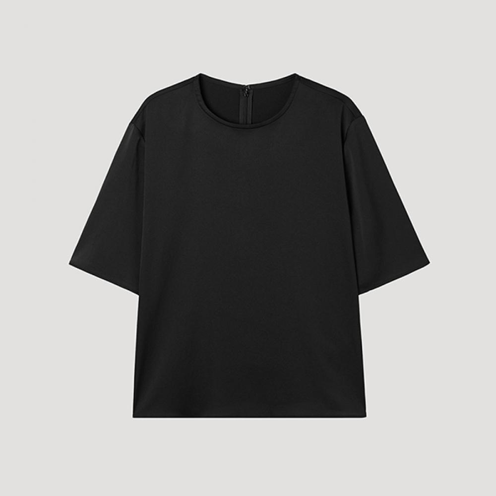 

Shesmiss Satin Textured Roundneck Blouse Swwblp22070 Bk blacks/66