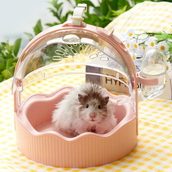 Přepravní klec pro křečka Přenosná cestovní taška pro malé mazlíčky s lahví na vodu Ramenní popruh Prodyšná klec pro morče na ven pro křečka trpasličího, činčilu