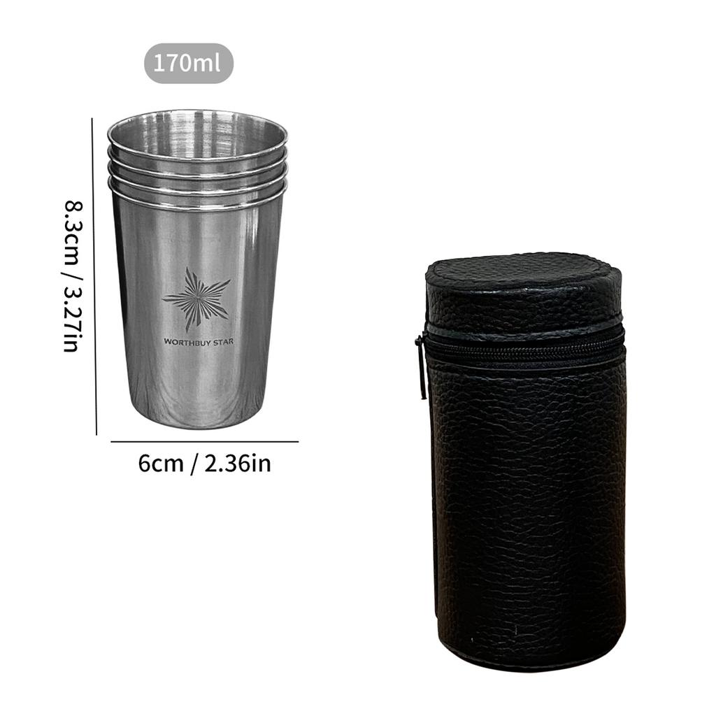 Outdoor Practical Travel Stainless Steel Cups With Case Portable Camping Mugs Whisky Wine Glasses Drinking Tea Mug