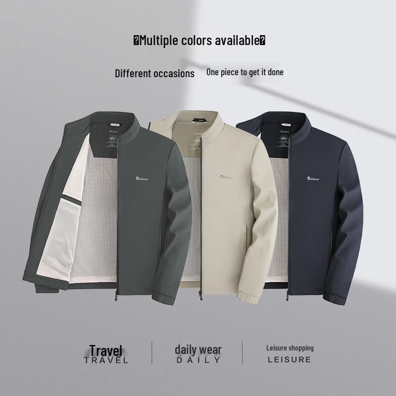ROMON Men's Business Casual Stand Collar Jacket