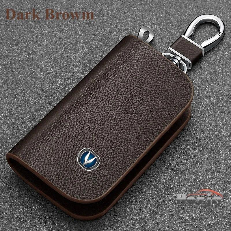 Leather Zipper Key Cover Car Key Case For Changan Uni V T K S Z Cs55Plus Cs35 Cs15 Cs85 Cs95 Eado Cs75 Plus