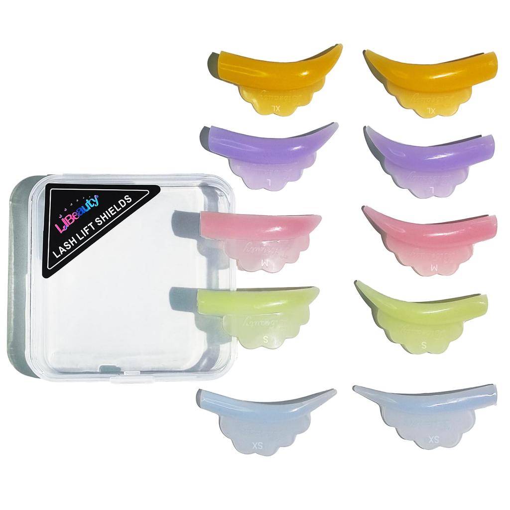 Libeauty Reusable Silicone Eyelash Lift 10 Super Soft Eyelash Lifting Eyelash Perm Tool Crown-Shaped Pads, Pads/5 Sizes, Shields,