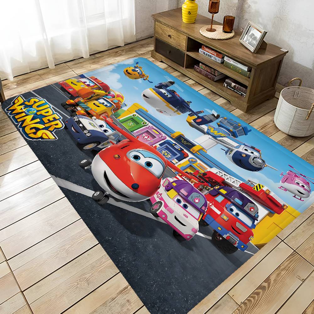 Anime Super Wings Door Mat Washable Non Slip Living Room Sofa Chairs Area Mat Kitchen Bedside Area Rugs