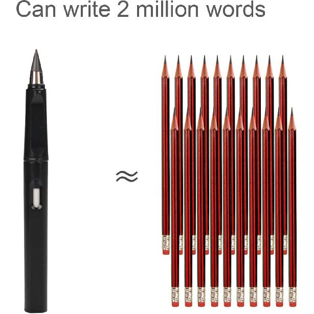 Infinity Forever Pencil - 0.7mm Infinite Everlasting Metal Inkless Pencils Set with Eraser, No Need Sharpened, Replace Mechanical Pen for Sketch,