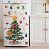 Fun-e154 Christmas Tree Gingerbread Man Christmas Gift Box Refrigerator Sticker Home Beautification Wall Sticker