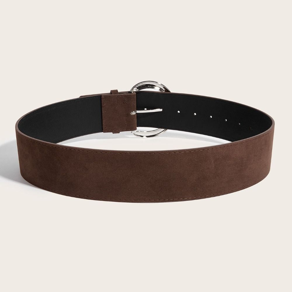 Trendy Suede Kožený Široký Pás Maillard Styly Obchodní Bederní Pás S Kolíkovou Sponou Pásky Dárky