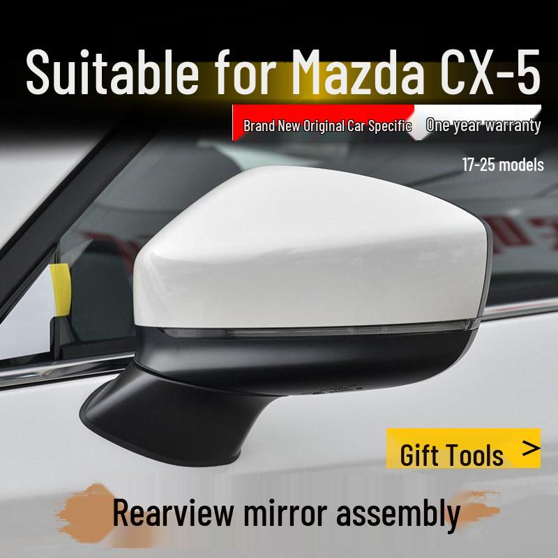 Mazda CX5 Rearview Mirror Assembly 17-23: New Model Folding & Reflective Reversing Mirror. Left - Driver