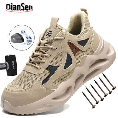 Work Safety Shoes For Men Lightweight Protective Work Sneakers Men Shoes Breathable Anti-Puncture Work Shoes Womens Safety Shoes