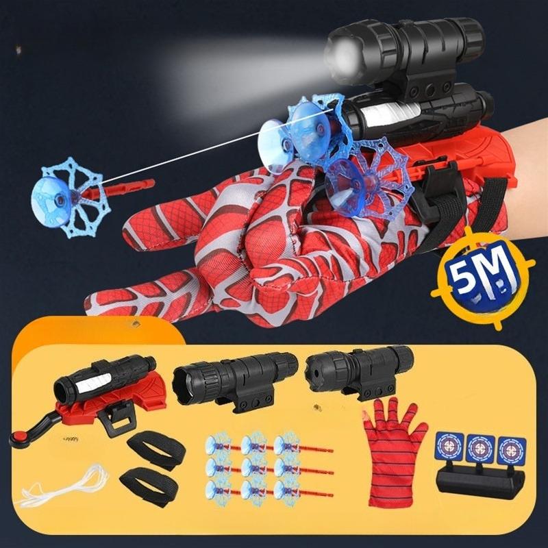 Spider Gloves Man Web Shooter for Kids, Launcher Spider Kids Plastic Cosplay Glove Hero Movie Launcher Wrist Toy Set Funny Decorate Children Funny