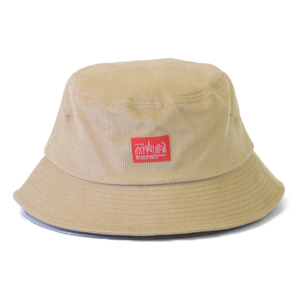 Manhattan Portage Corduroy Bucket Logo Cap Hat, Hat, (006 Beige)