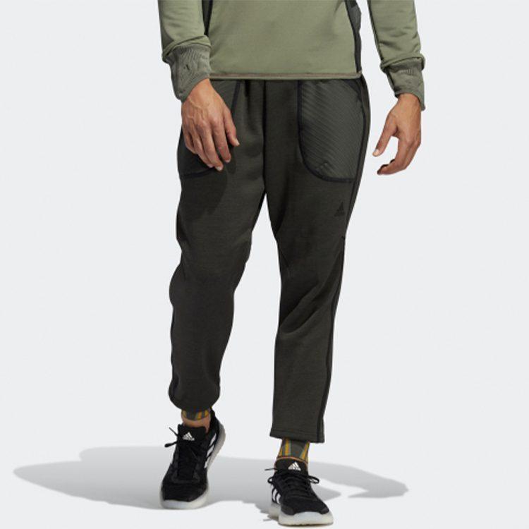 Adidas Knitted Sweatpants Men's Deep Earthy Brown Moderate Straight Fit Pants GD8454